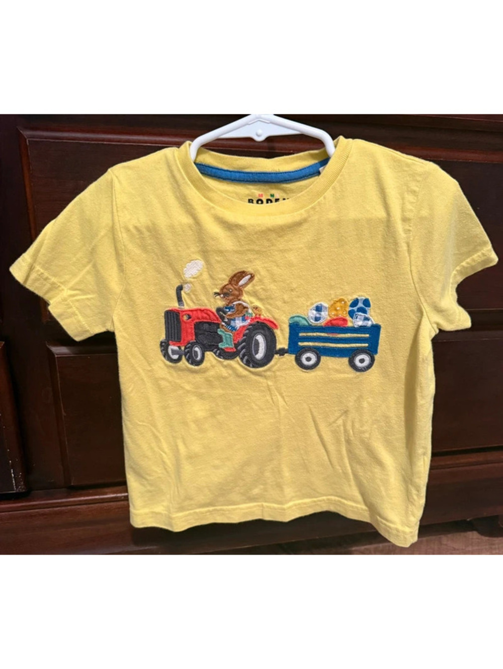 Mini Boden Short Sleeve Bunny Tractor Easter Shirt